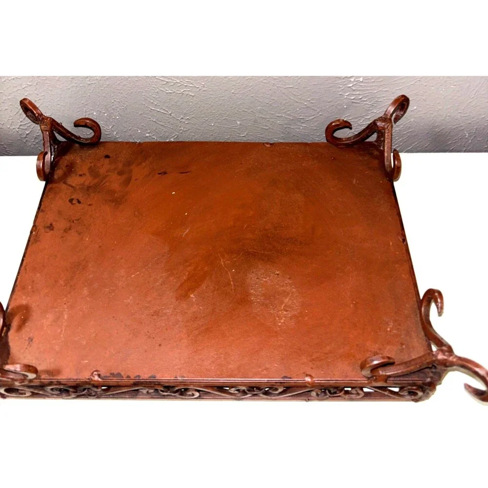 Etiq Brand Metal Decorative Display Case with Ornate Scrollwork